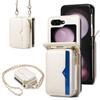 Kožené pouzdro crossbody na zip pro Samsung Z Flip Series se skládacím displejem - Ideální pro přeshraniční použití.