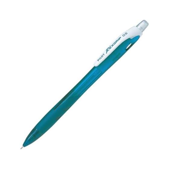 Pilot RexGrip Mechanical Pencil, 0.5mm, Peacock Green, 10-Pack, HRG100R10PG, Comfortable Non-Slip Grip, Slide Guide Pipe, Knock Type, Recycled Resin,