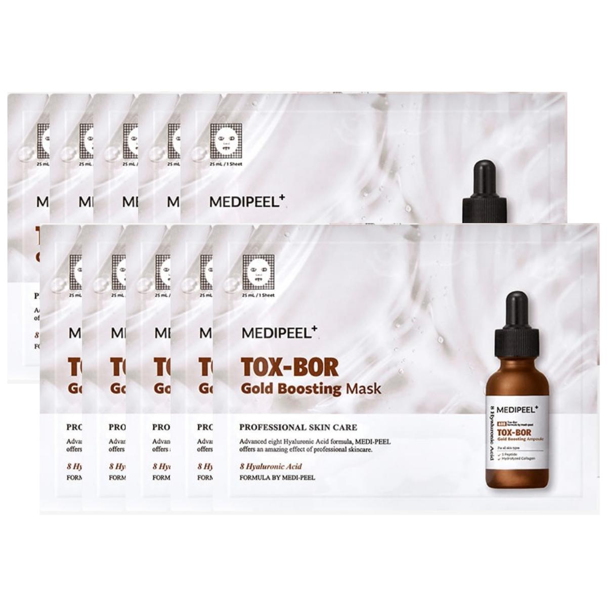 MEDIPEEL Tox Bor Gold Boosting Maske Straffende Elastizität Tuchmaske 25ml x 10Stk