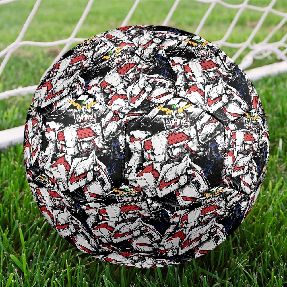 GUNDAM MOBILE SUIT Indoor Soccer Ball Size 5 Colorful All Ages Machine Stitched PVC Competition Ready Durable High-Bounce