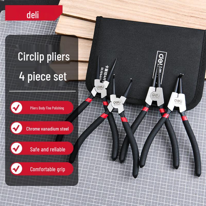 Deli 4-in-1 Circlip Plier Set