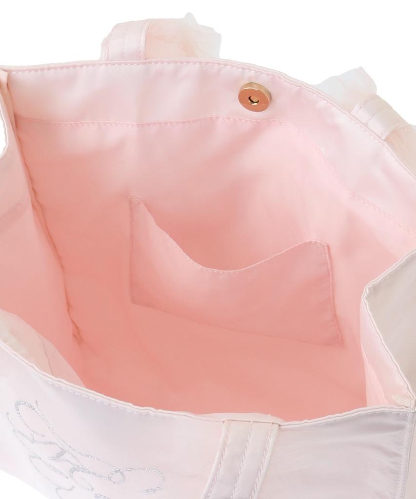 Maison de FLEUR Tulle Handle Rhinestone Tote Bag, Pink, 08000342000