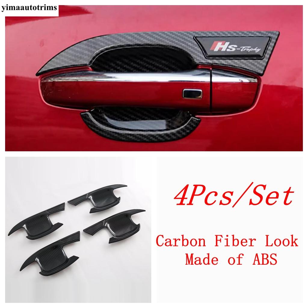 ABS Rearview Mirror / Door Handle Bowl / Fuel Tank Cap Cover Trim Carbon Fiber Accessories For MG HS / HS Plug-in - 2024