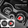 1/2pcs Car Styling Diamond Car Coaster Water Cup Anti-slip Pad Mat for q2 S A4 A5 S3 S5 A3 8p 8v b6 b8 S8 S4 B9 C7 Accessories