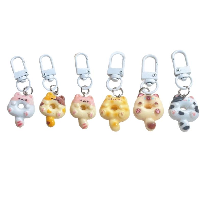 

Pack of 6 Unique Phone Jewelry Cats Bag Accessories Fashionable Key Charm Resin Texture Suitable for Artistic Displays
