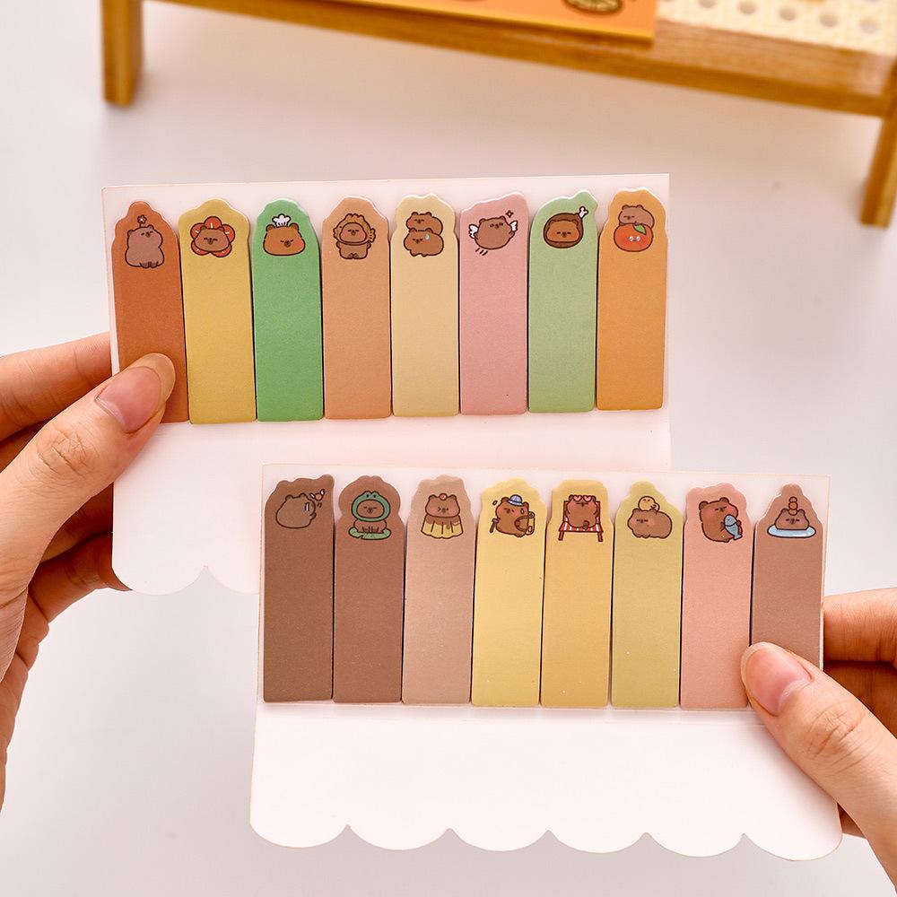 Cute Cartoon Capybara Index Stickers Note Set Student Tag Notes Reward Stationery Pack for Note Books Notepads Memo note Gift