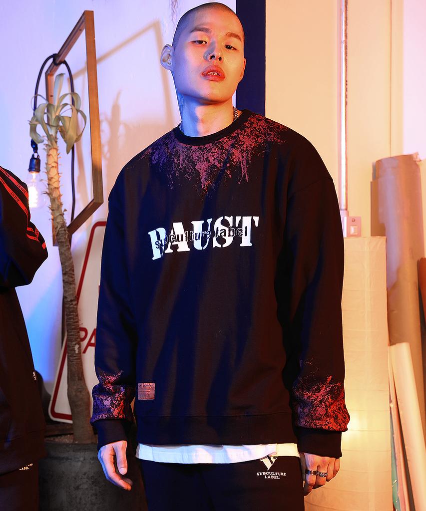 BAUST Blood Punk Printed Embroidery Sweatpants [Black]