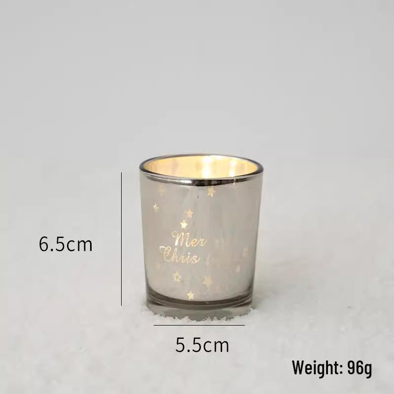 Cross-border Luminous Christmas Glass Candle Holder Ornament