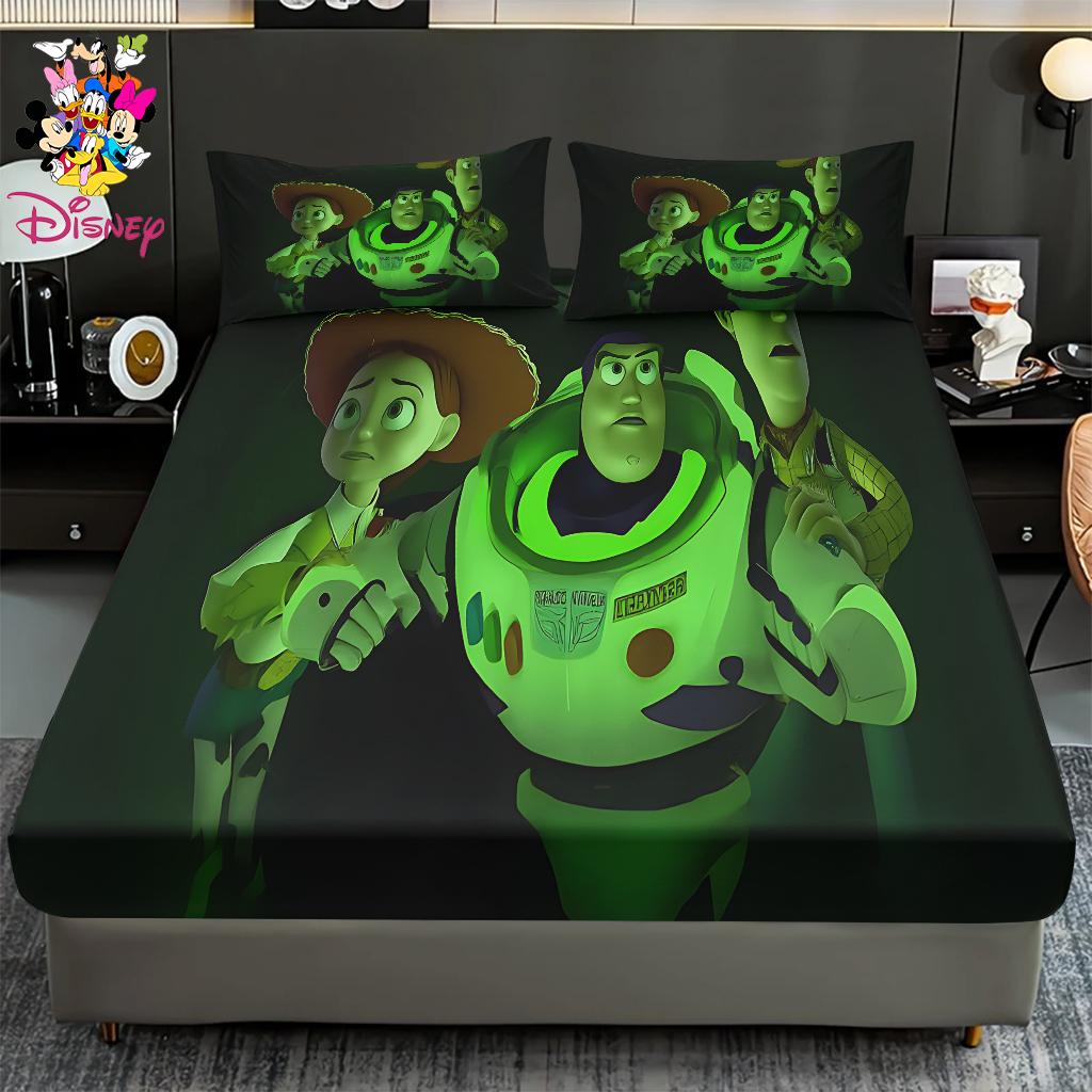 2/3pcs Disney Toy Story Cozy Fitted Sheet Set 100% Polyester Digital Print Festive Bedroom & Dormitory Decoration