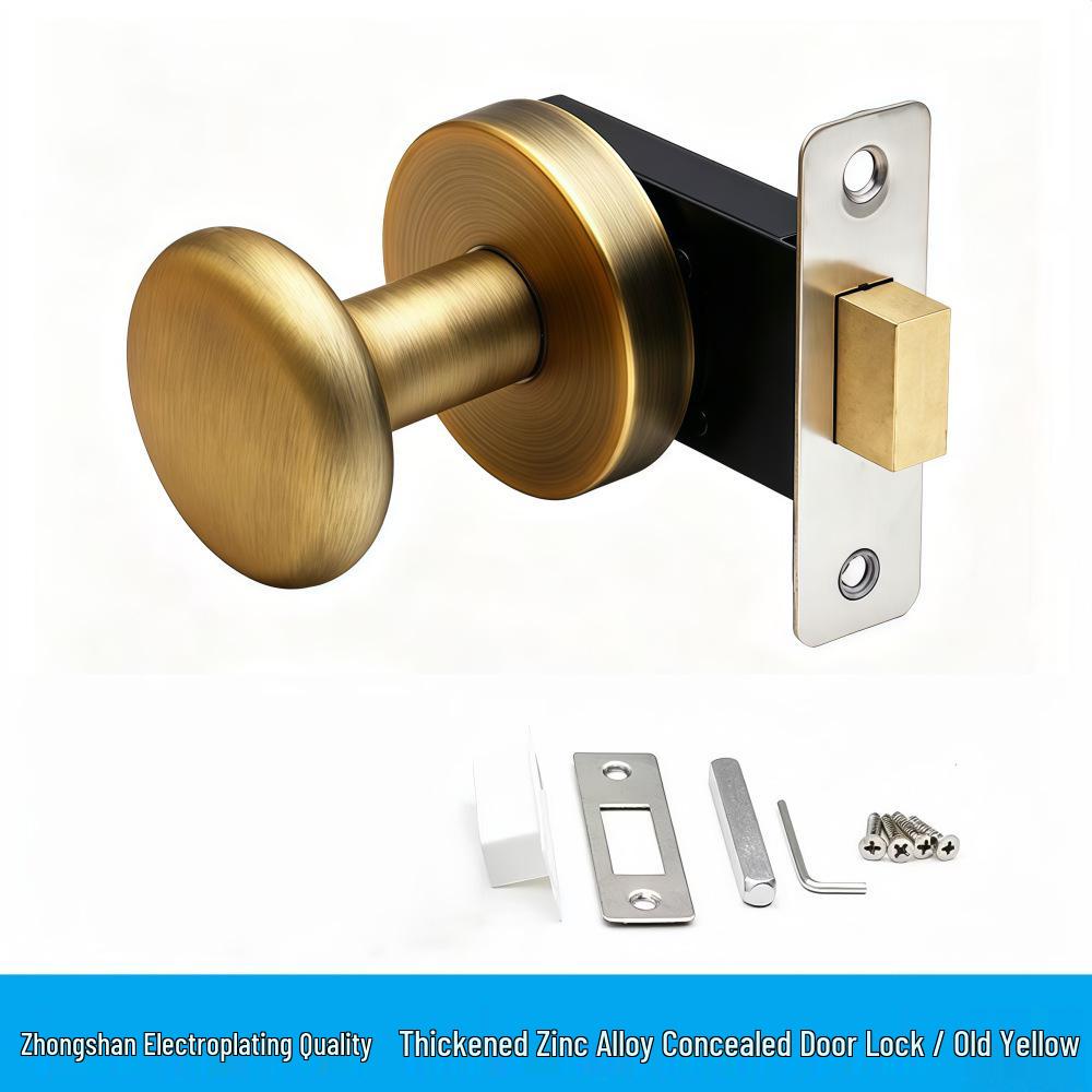 Gray Concealed Invisible Bedroom Door Handle with Hidden Solid Ball Lock