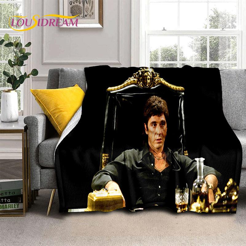 Scarface 3D Classics Movie Tony HD Blanket,Soft Throw Blanket for Home Bedroom Bed Sofa Picnic Travel Office Cover Blanket Kids