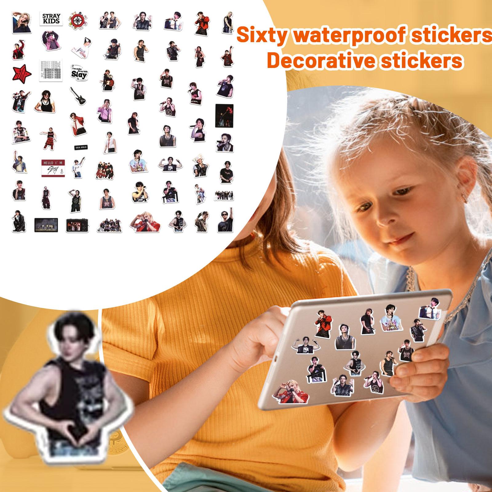 60 штук стикеров Stray Kids World Notebook, стикеры для украшения стаканов и периферии One Size