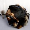 Lion Pattern, Automatic Folding Umbrella, Portable and Foldable Design, 8 Ribs, a Christmas or Birthday Gift.
