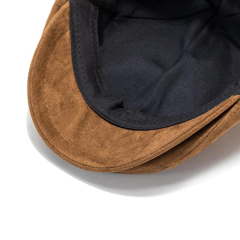 Classic Cap Autumn Winter Peaked Cap Suede Forward Cap Vintage Beret Painter's Cap