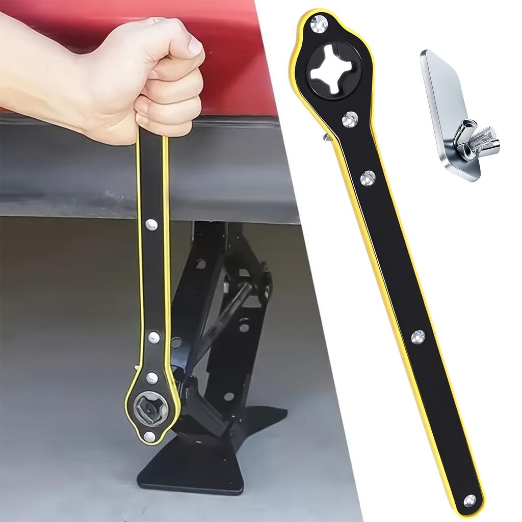 Set of 2 Car Jack Ratchet Wrenches, Extended Design, Sturdy Metal Crane Wrench Featuring a 360° Knob, Easy to Put Together And Take Apart