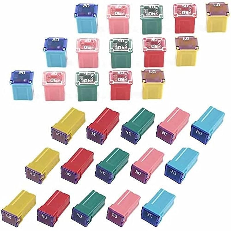 30 Pc Automotive Combination Low And Tall/STD Profile Box Shaped Assortment Fuse Kit For Ford, Chevy/GM, Nissan, And Toyota Pickup Trucks, Cars And