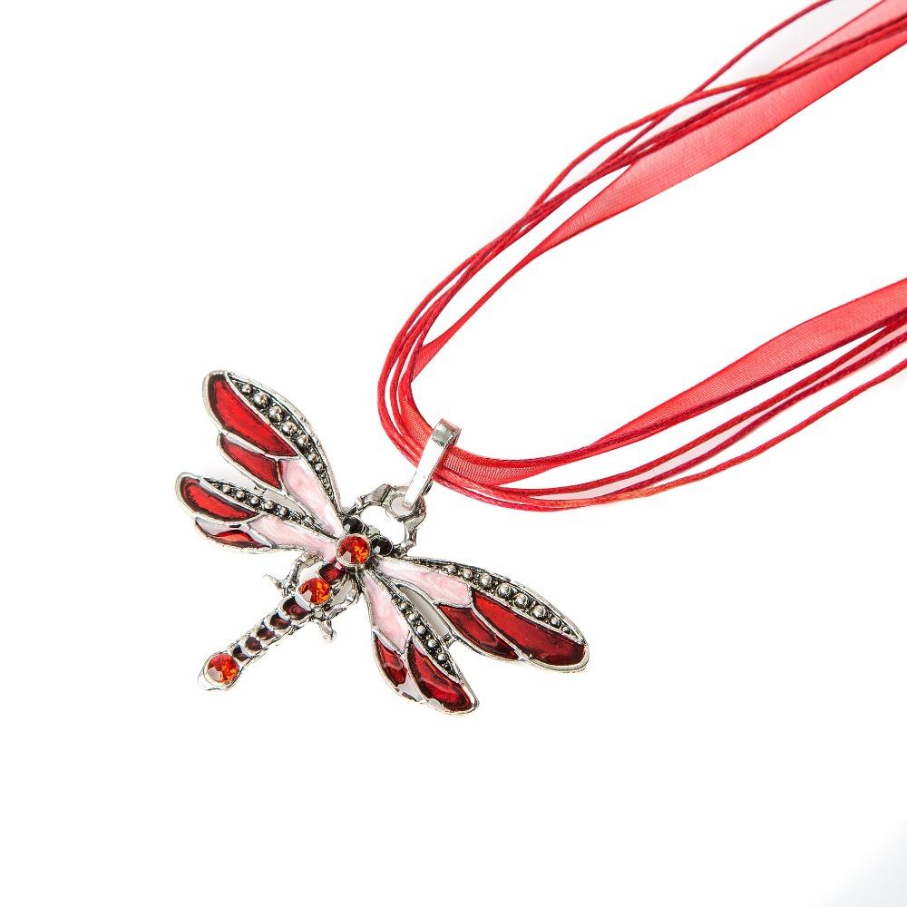 SUMENG New Fashion 2026 Crystal Dragonfly Ribbon Pendant Necklace for Women Girls Jewelry Holiday Gifts