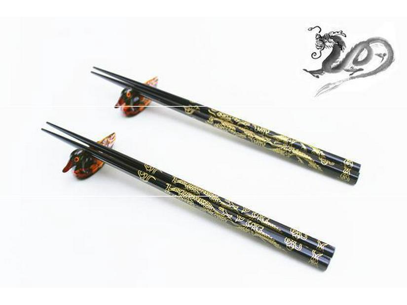 Dragon Pattern Wooden Chopsticks - Ideal for Business, Weddings, Travel, and Special Occasions