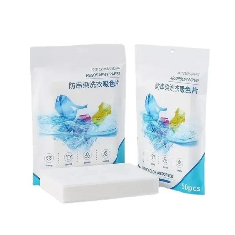 50 PCS/Bag Laundry Tablets Laundry Paper Absorption Washing Accessories Anti-Staining Clothes Sheets Anti-String Mixing Color
