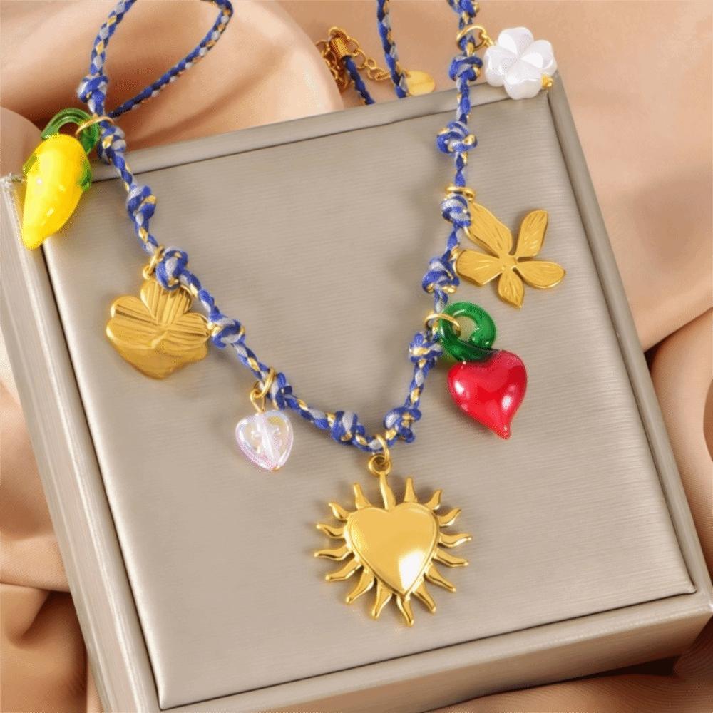 Multi-Pendant Shell Pendant Necklace Ocean Series Clavicle Necklace Starfish Necklace  Summer