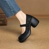 Fashion New Spring/summer Genuine Leather Mary Jane Shoes for Women Fashion Platform Shoes Women Chunky Heels Round Toe Women Pumps