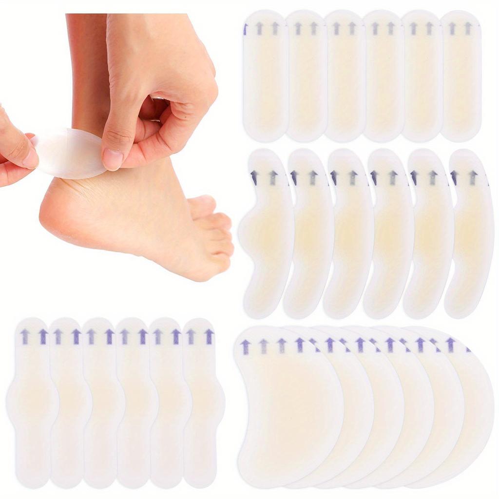24pcs Invisible Blisters Plasters Bandages, Gel Foot Blister Pads, Waterproof Adhesive Blister Cushion Pads