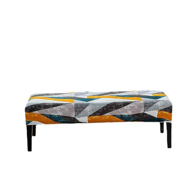1PC Long Stool Cover Non-slip Long Bench Cover Dustproof Bench Protector Slipcover Floral Printed Full Wrap Stretch Slipcover