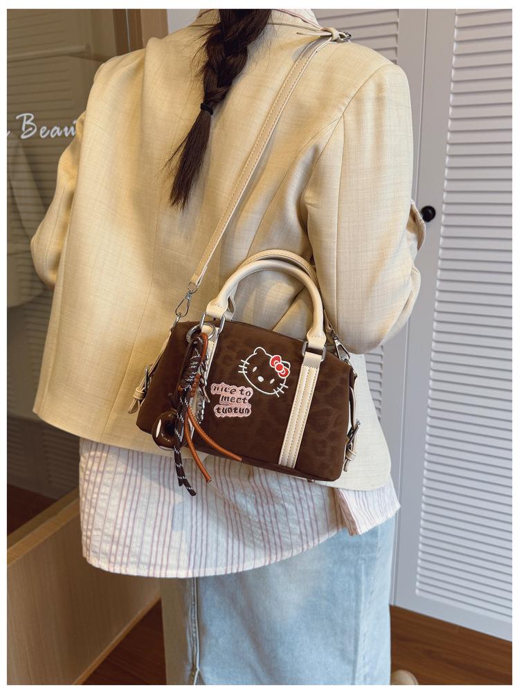 2025 Women's Cross-border Leather Boston Bag: Fashionable Cartoon Handbag & Single Shoulder Crossbody Bag