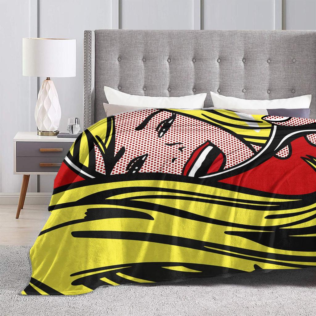 Roy Lichtenstein Pop Art Blanket  Warm Soft Street Trend Plush Throw Blanket For Home Decor Flannel Bedspread Bed Cover