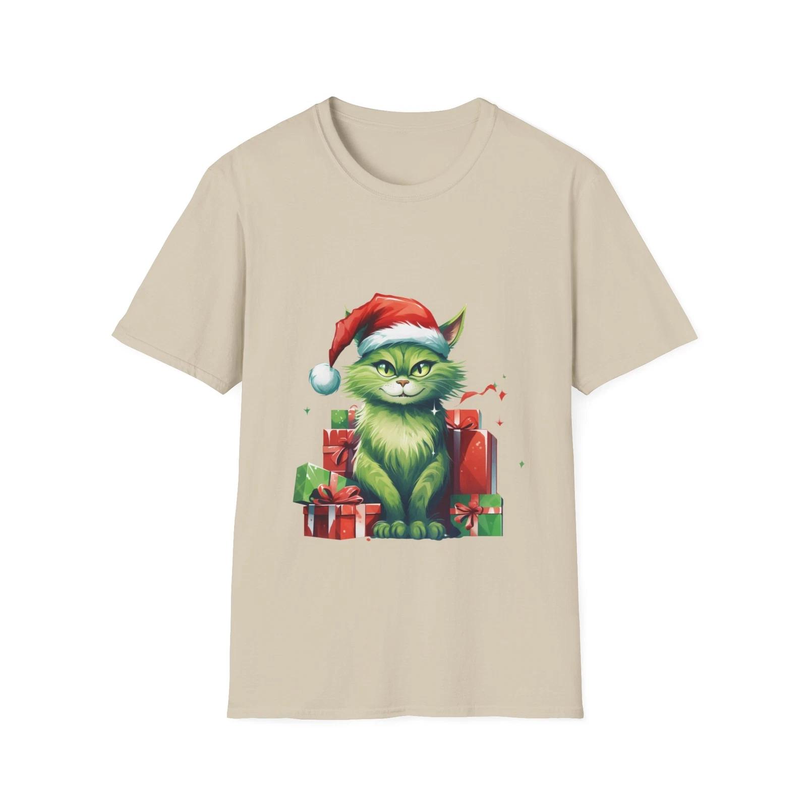 Pawsitively Jolly - Green Kitty Grinch T-Shirt S