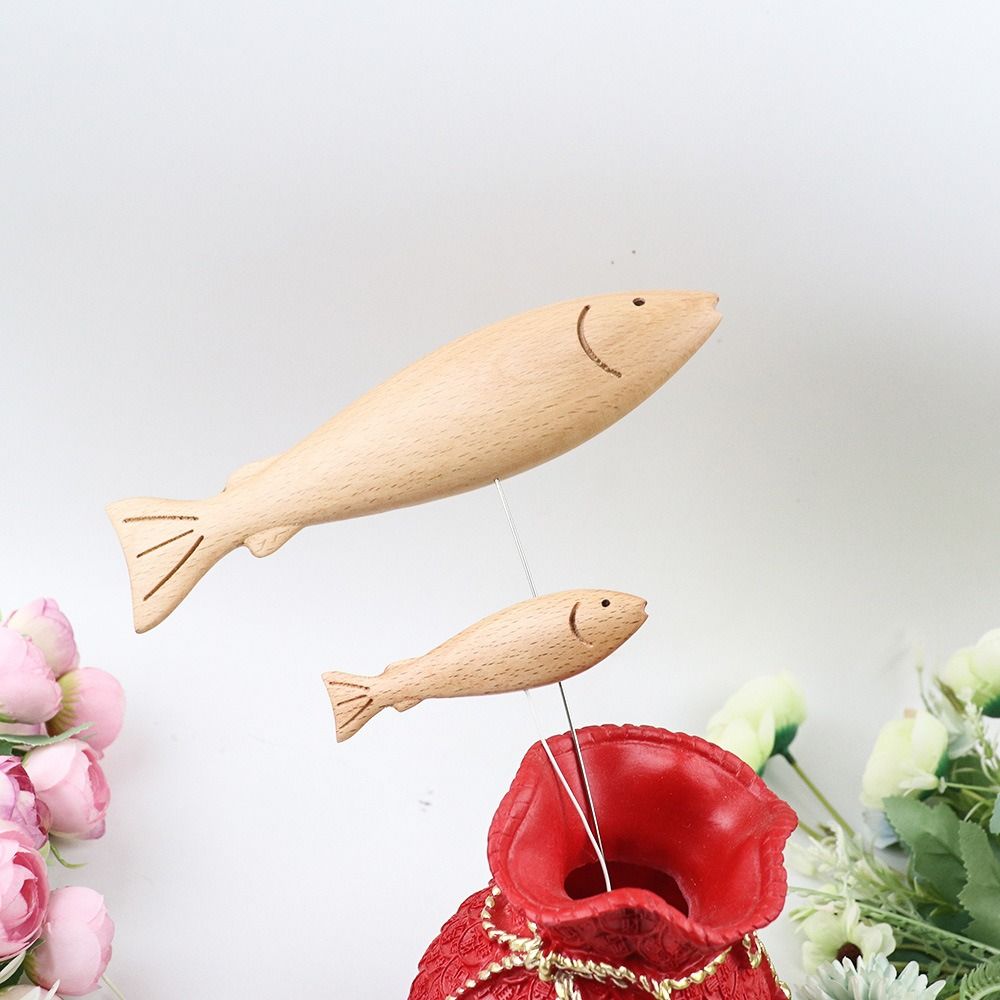 Realistic Fake Fish Ornament Wood Carving Fish Playset Model  Home Kitchen Decor