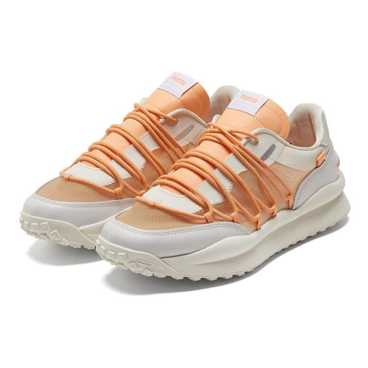 Puma Tsugi Lace Rider T Comfortable Shock Absorbing Breathable Low Top Casual Running Shoes Unisex Sneakers White Orange 382329-01