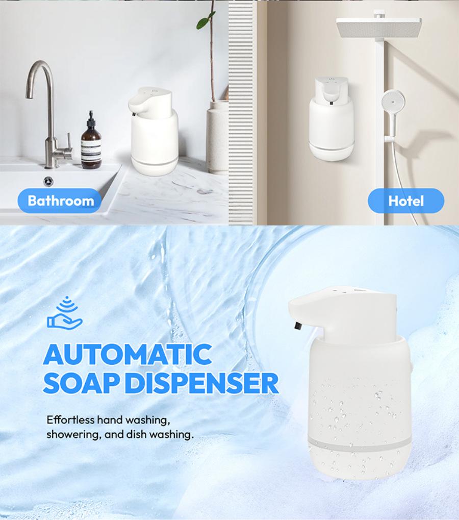 Automatic Foam Soap Dispenser Touchless Foaming Soap Dispenser USB Rechargeable Electric 4 Level Adjustable Liquid Dispenser