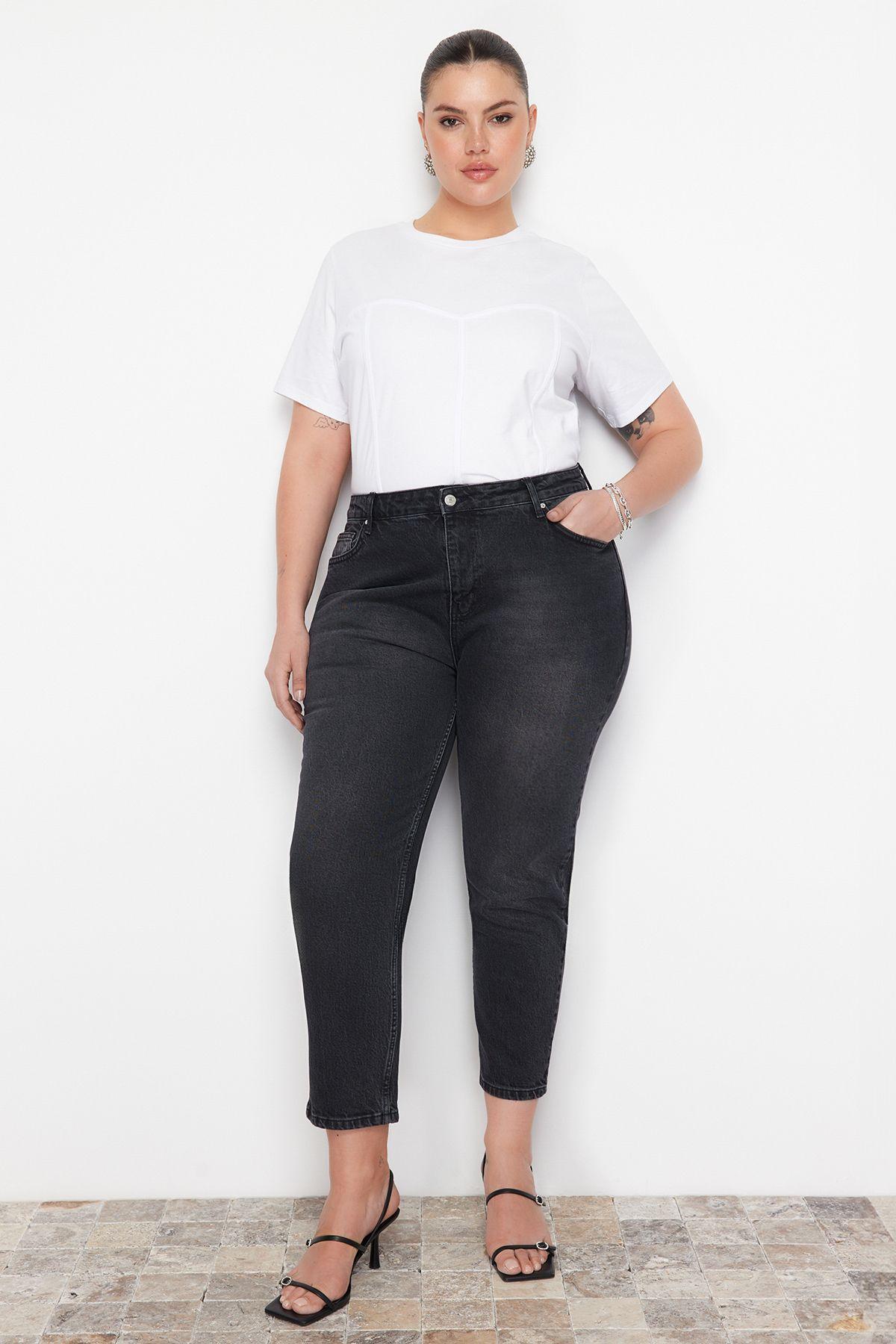 

Women s Style Plus Size Black High Waist Mom Jeans XL