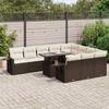 VidaXL Garden Furniture Set and Cushions 11 Pcs Brown Braided Resin 3326554