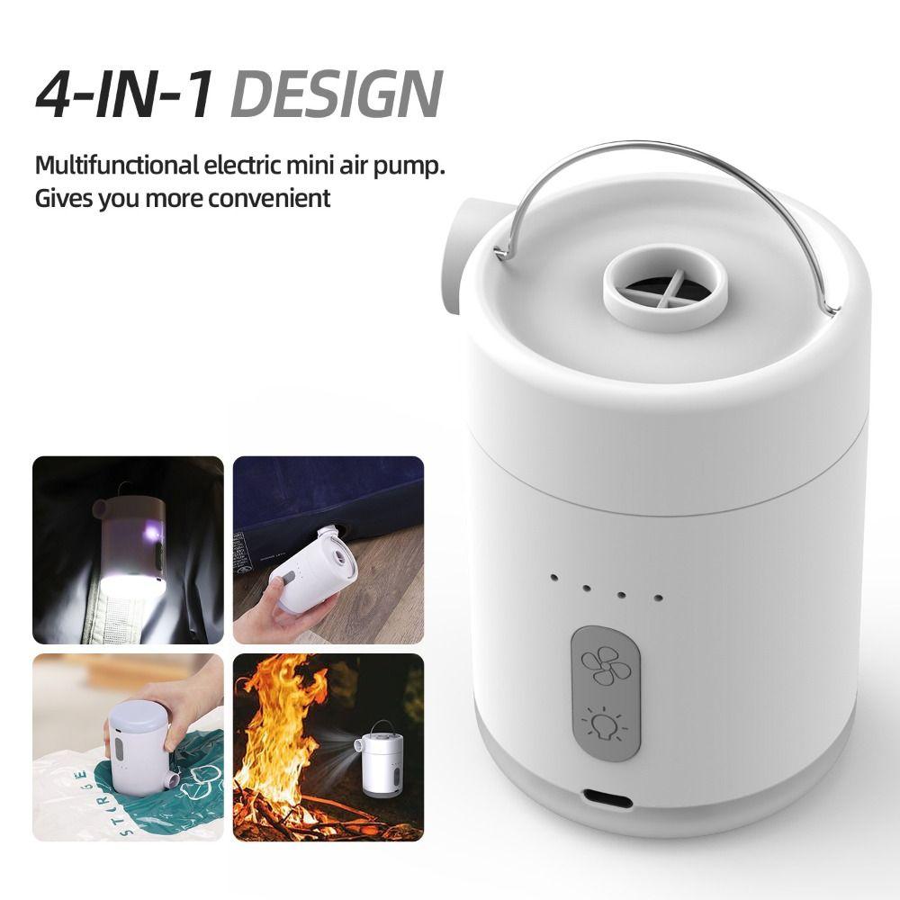 Wireless Operation Portable Air Pump Compact Design USB Rechargeable Pump  Camping Equipment