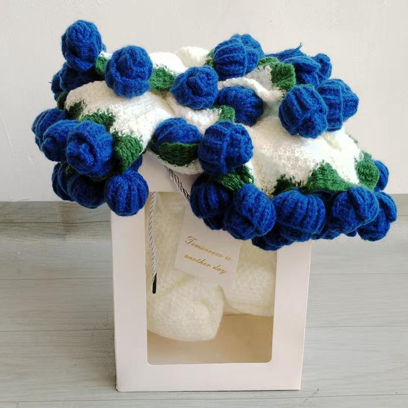 Handgestricktes Rosenstrauß-Kuscheldecke für Mädchen, Freunde, frisch Verheiratete - Perfektes praktisches Weihnachtsgeschenk