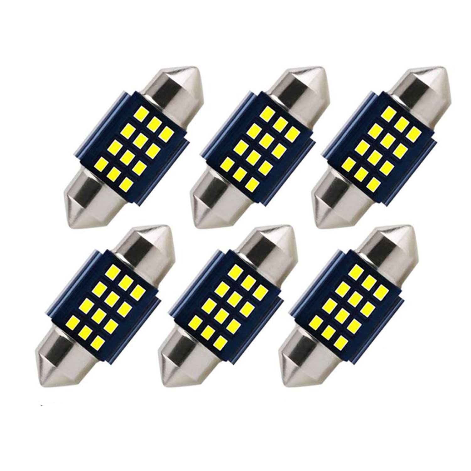 LightBox.IN T10 x 31mm 12 Rows 2016SMD LED 6pcs DC12V Car LED Bulb License Plate Light Dual Base White 31mm 6 pieces белый