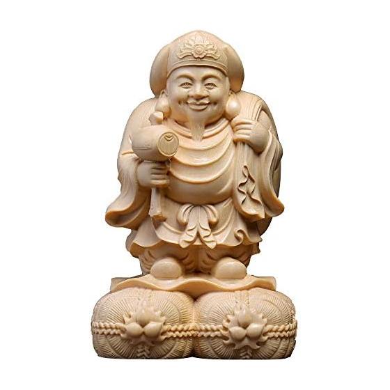 Seven Lucky Gods, Daikokuten, Wood Carving, Cypress Wooden, Lucky Charm, Entrance Ornament, Good Luck, Good Luck, Prosperous Business, Good Health,