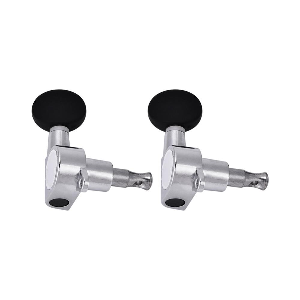Silver Black Color Ukulele Machine Heads 2L2R Configuration Locking Tuners Set  For Ukulele