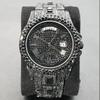 Fashion Iced Out Watch For Mens Luxury Date Week Gold Wristwatch Hip Hop Diamond Quartz Clocks