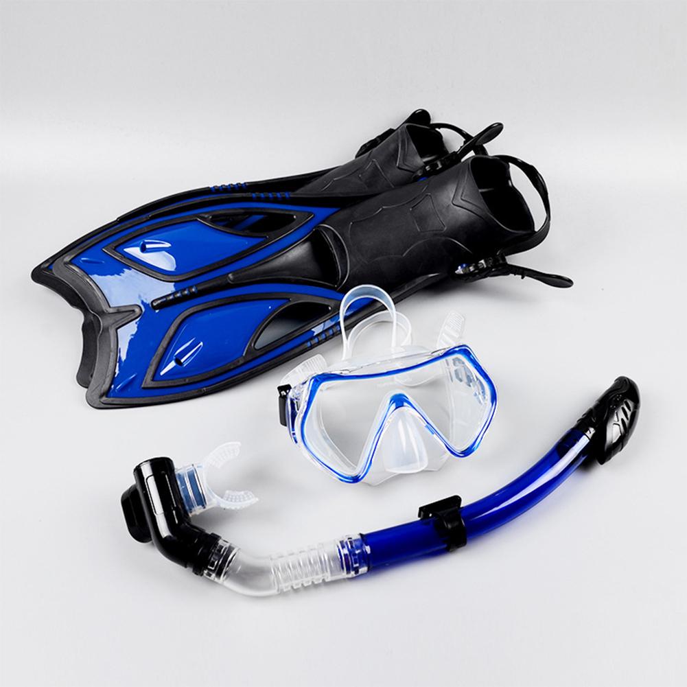 Exquisite Diving Set Silicone Snorkel Flippers Shortsighted Swim Goggles Diving Accessories