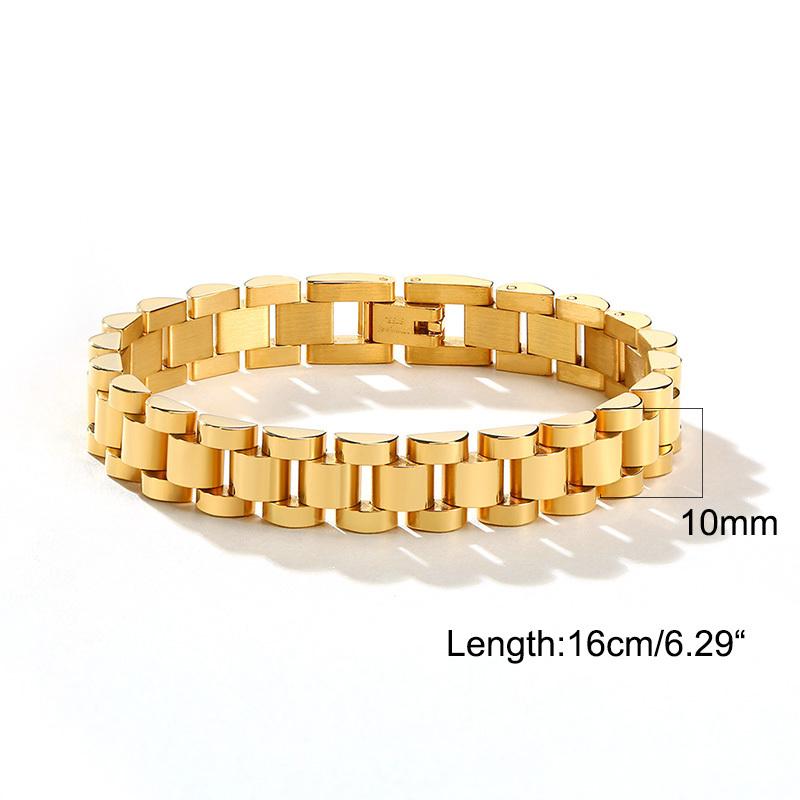Vnox Stainless Steel Classic Watchband Bracelet For Women Men,Watch Straps Width Link Chain Bracelet Bangle,Unisex Hand Jewelry