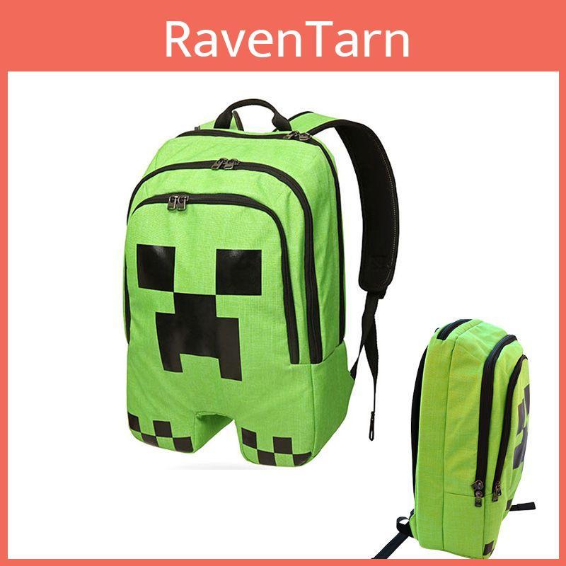 Minecraft Creeper Green Backpack For School Travel And More Large Capacity And Durable Oxford Cloth Material