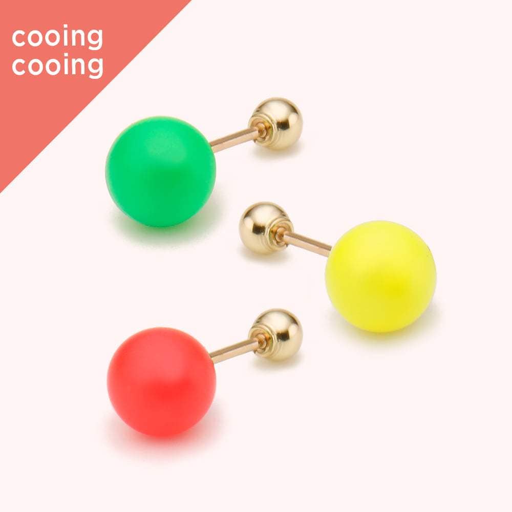[Dorocy] 14K Quing Quing Neon Pearl Piercing (3 Types) (1 Piece)