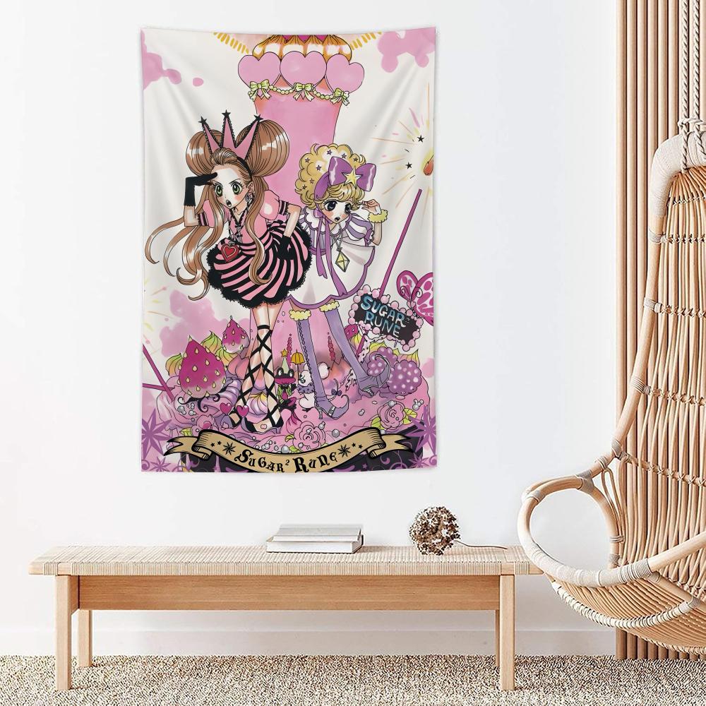 Anime SSugar Sugar Rune Tapestry Microfiber Wall Hanging For Bedroom Living Room Decor Outdoor Festival Garden Bar Background