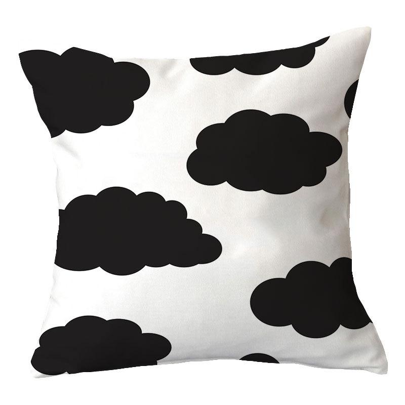 Simple New Blue Geometric Plush Pillowcase Home Fabric Sofa Pillow Cushion Cover