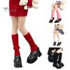 Boot Socks 1 Pair Leg Warmers Mid Calf Thickened Knitted Lolita Ribbed Keep Covers Warm Solid Color Autumn Winter Women Stockings for Dating