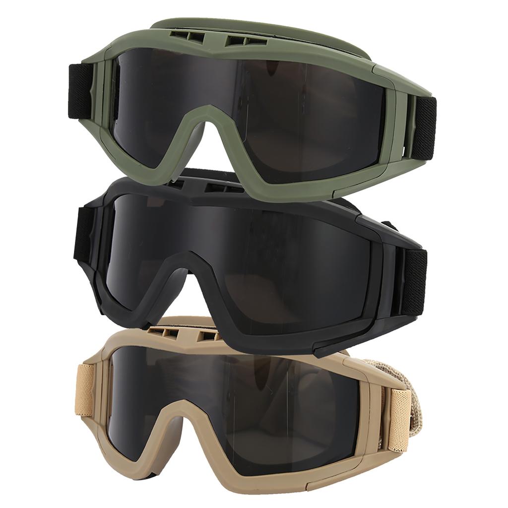 Military Standard Goggles Ergonomic Polycarbonate Lens with 2 Extra Lenses (3 Colors) Adjustable Buckles Comfor