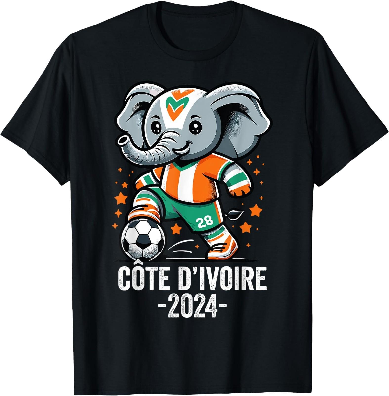 Ivory Coast 2024 Ivory Elephant Football Jersey T-Shirt XXL